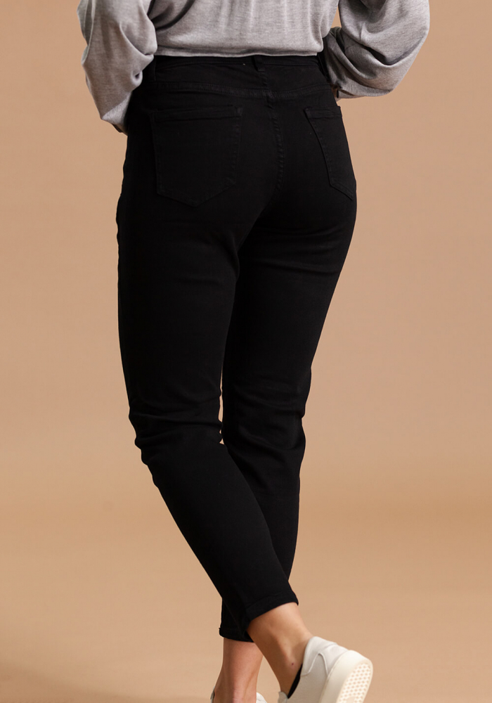 Pantalones negros para mujer, De cintura alta y pescadores